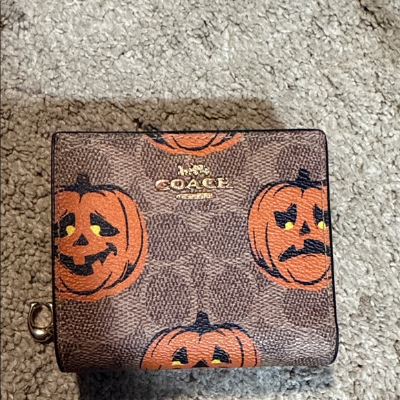 Coach Pumpkin Print Wallet - Picture 1 of 4